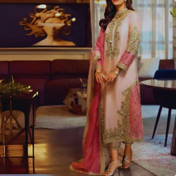 Opulent Pink Embroidered Shalwar Kameez – Festive & Formal Pakistani Wear